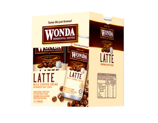 Wonda Latte, 4 x 240 ml - Premium Coffee Taste