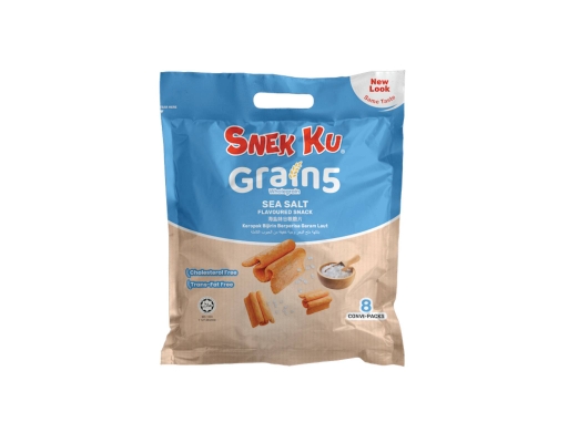 Snek Ku Grain 5 Wholegrain Flavoured Snack Sea Salt Family Pack | myaeon2go