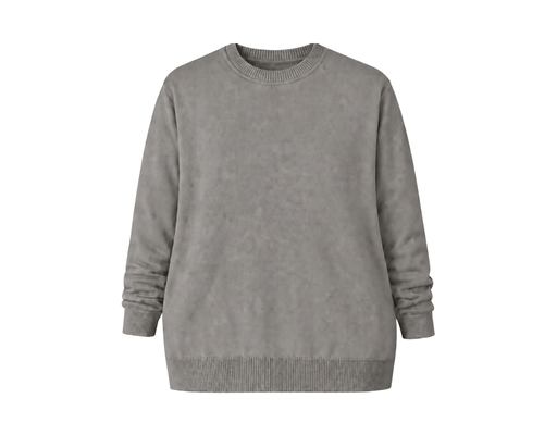 Long Sleeve Plain Machine Knit Top PLUS COLLECTION image 1