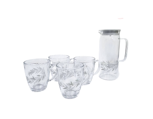 Coordinates 5Pc Carafe & Mug Set - Silver Corelle image 0