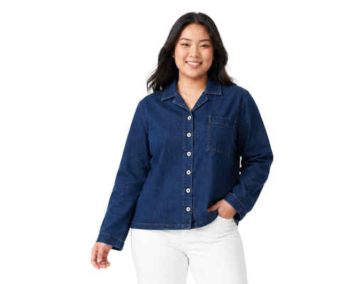 Long Sleeve Denim Top Plus Collection image 0