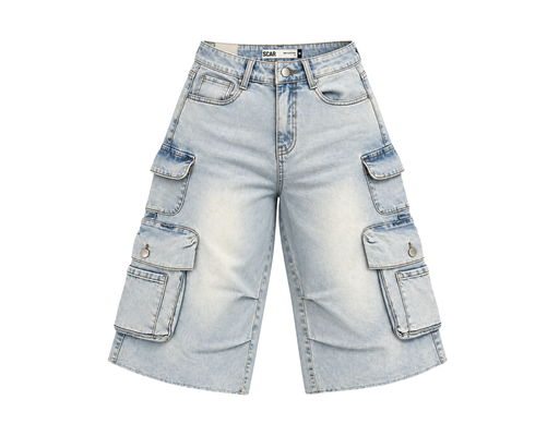 Denim Cargo Short Pants SCAR image 2