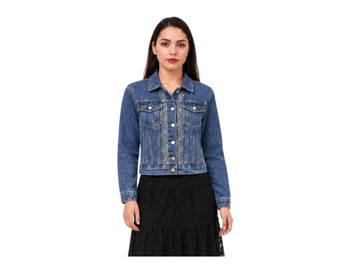 Long Sleeve Denim Jacket With Stone SCAR image 0