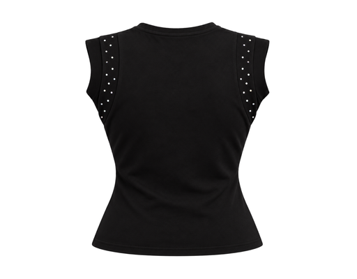 Short Sleeve Knit Top With Stone SCAR image 3