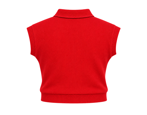 Short Sleeve Collar Zip Knit Top SCAR image 3