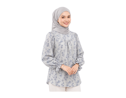 Textured Printed Blouse Puteri image 0