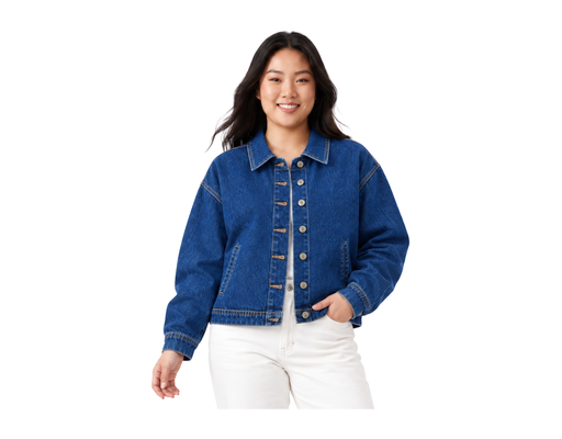 Long Sleeve Denim Top PLUS COLLECTION image 0