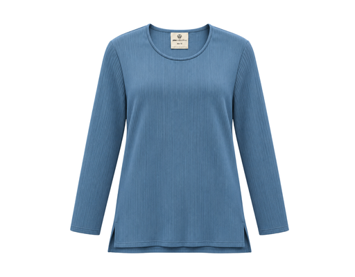 Long Sleeve Plain Knit Blouse PLUS COLLECTION image 1
