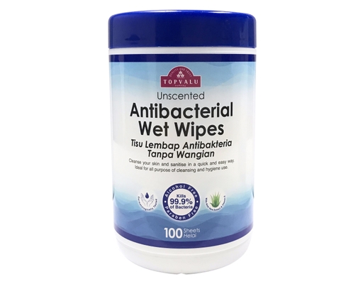 Antibacteria Wet Wipes 100's Canister TOPVALU image 0