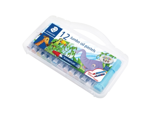 Jumbo Oil Pastels in Plastic Box 12 Colours (241 PB12) Staedtler image 2