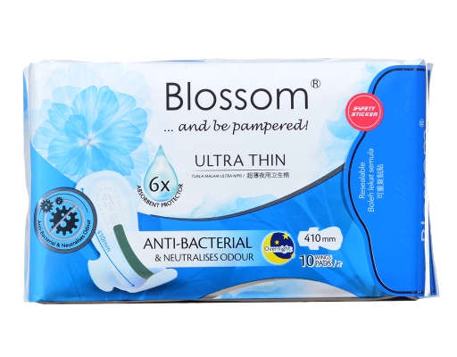 Antibacterial Overnight Ultra Thin Wing 410Mm Blossom image 0