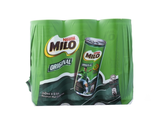 Milo Original Canned, 6 x 240 ml - Malt, Milk & Cocoa