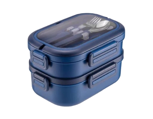 La Gourmet Pac2Go 2 Tier Triffin Carrier With Cutlery | myaeon2go