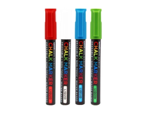 4 Colours Chalk Marker Round Tip (UM-200CK-A) Unicorn image 1