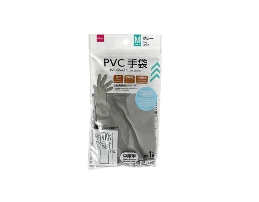 PVC Gloves Gray Medium Daiso image 0