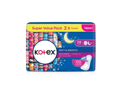 Kotex Soft & Smooth Maxi Night Non Wing 28cm | myaeon2go