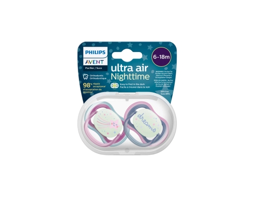 Philips Avent Pacifier Ultra Air Nighttime 6-18M Girl (SCF376-14 ...