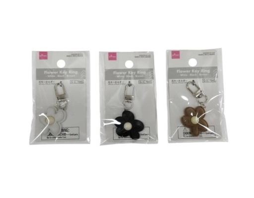 [SELECTED RANDOMLY] Flower Key Ring White Black Brown Daiso image 0