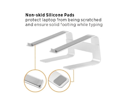 Ventilated Ultra-Slim Aluminium Laptop Stand (AR-8) Brateck image 3