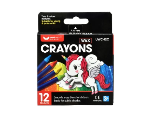 12 Colour Wax Crayon (UWC-12C) Unicorn image 0