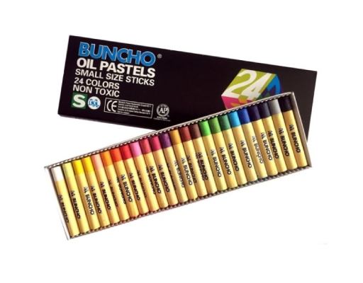 Oil Pastel Small Size Sticks 24 Colours Non Toxic Buncho image 0