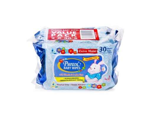 Baby Wipes Pouch Pack (Blue) Pureen image 0