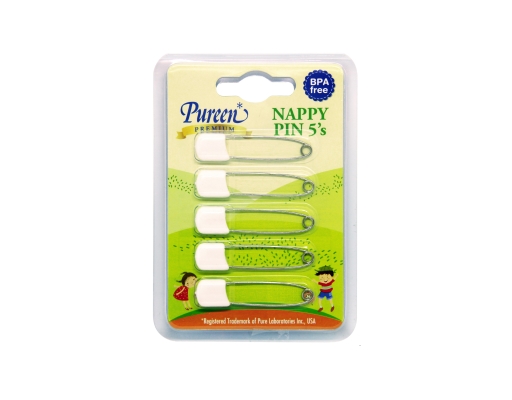 Pureen Nappy Pins, 5 Pcs - BPA-free Safety Lock