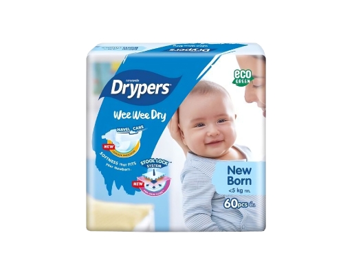 Wee Wee Dry Mega Pack NB60 Drypers image 0