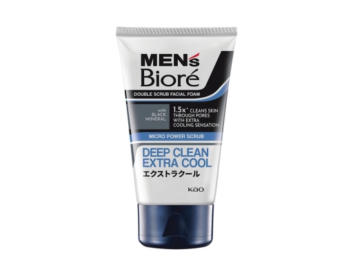 Men's Double Scrub Facial Foam Deep Clean Extra Cool Biore image 0