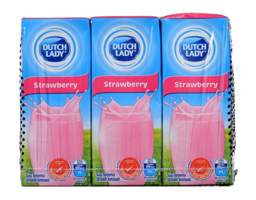 UHT Pure Farm Strawberry Milk Dutch Lady image 0