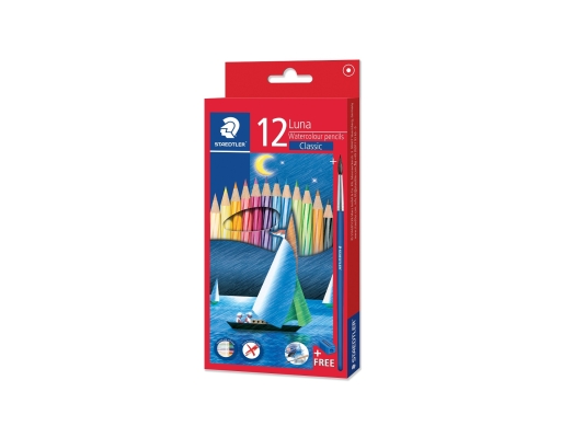 Luna Watercolour Pencil (Full Length) 12 Colours (137 10 C12) Staedtler image 0