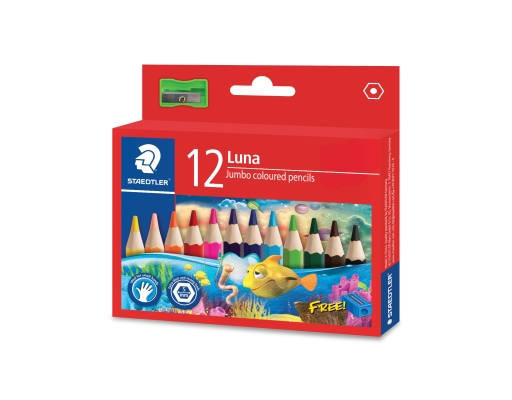 Luna Jumbo Watercolour Pencil (Half Length) 12 Colours (139 01C12) Staedtler image 0