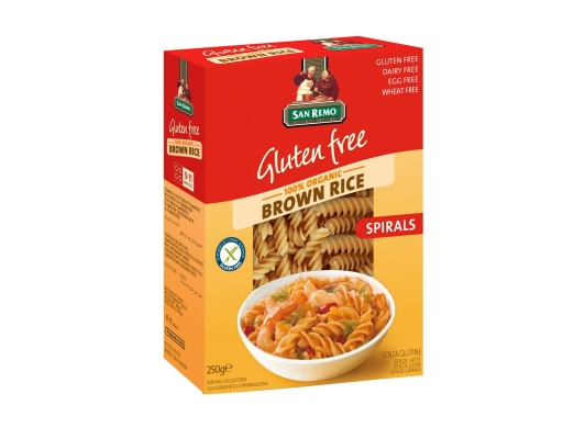 Organic Gluten Free Brown Rice Spirals San Remo image 0