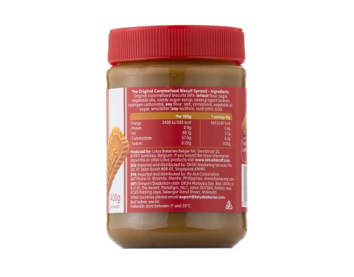Lotus Biscoff Spread Smooth, 400g - Unique Biscuit Taste