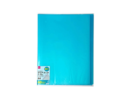 Clear Book A4 Thin Pockets Blue Daiso image 0