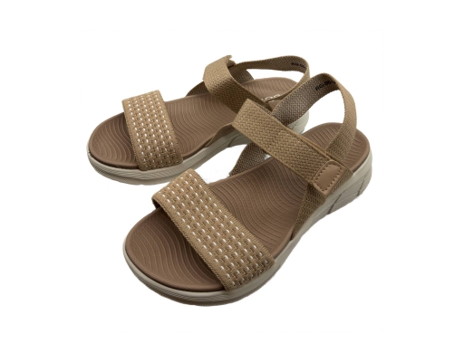 Ladies Sandal Casual Soft Khaki The Good Shoes image 0