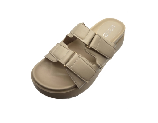 Ladies Sandal Casual Cushion Khaki The Good Shoes image 1