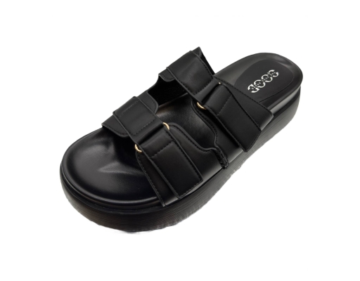 Ladies Sandal Casual Cushion Black The Good Shoes image 1
