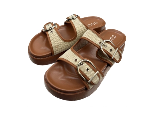 Ladies Sandal Casual Cushion Brown The Good Shoes image 0