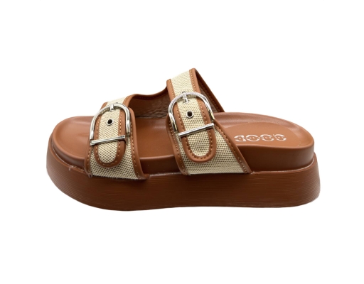 Ladies Sandal Casual Cushion Brown The Good Shoes image 2