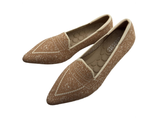 Ladies Knitted Mary Jane Light Brown The Good Shoes image 0