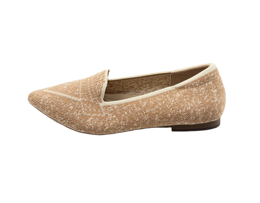 Ladies Knitted Mary Jane Light Brown The Good Shoes image 1