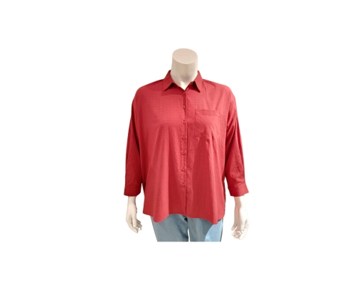 Long Sleeve Blouse Red Plus Collection image 0