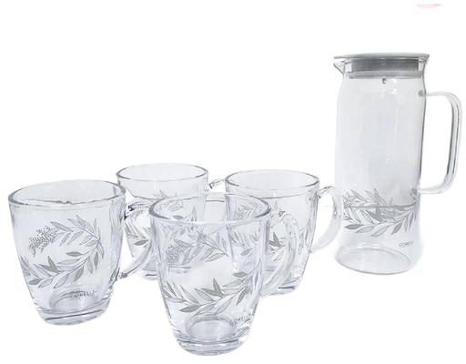 Coordinates 5Pc Carafe & Mug Set - Silver Corelle