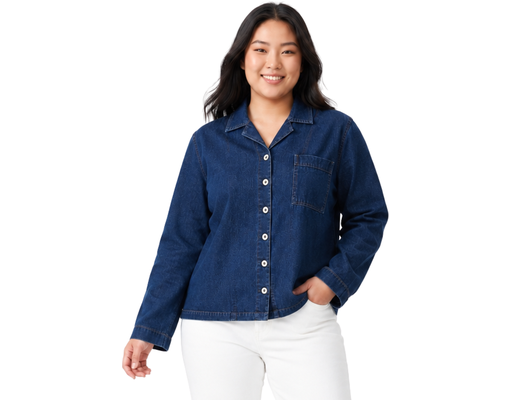 Long Sleeve Denim Top Plus Collection