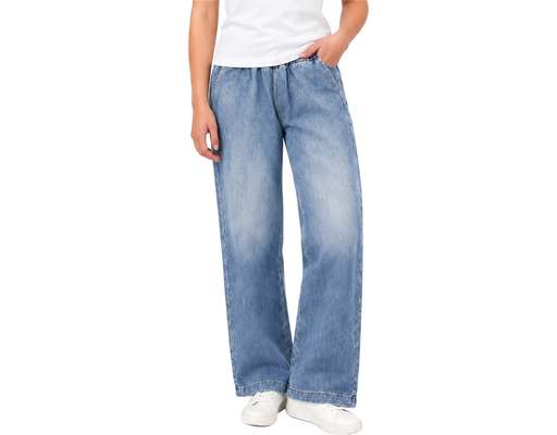Elastic Denim Long Pants With Stone SCAR