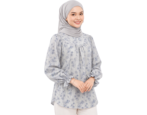 Textured Printed Blouse Puteri