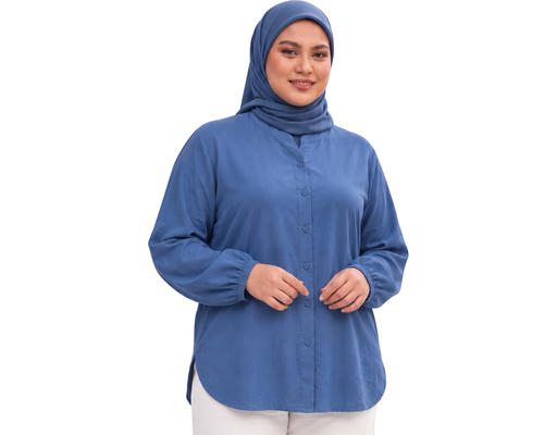 Long Sleeve Button Down Blouse PLUS COLLECTION