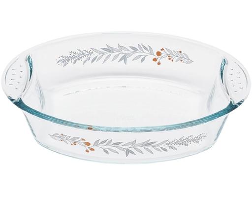2.2L Oval Dish With Handle - Silver Crown Pyrex