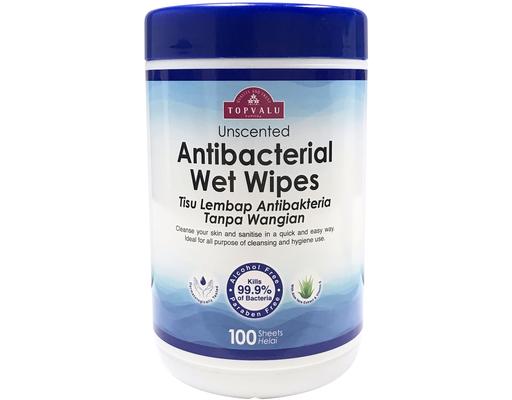 Antibacteria Wet Wipes 100's Canister TOPVALU